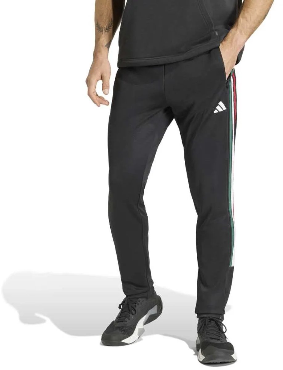 Adidas Workout Essentials All-set 3 Stripes Knit Joggers Man Zwart