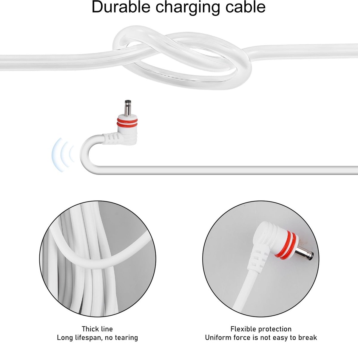 Dailygoods - 7,6 m Stroomkabel en Adapter voor Arlo en Ring