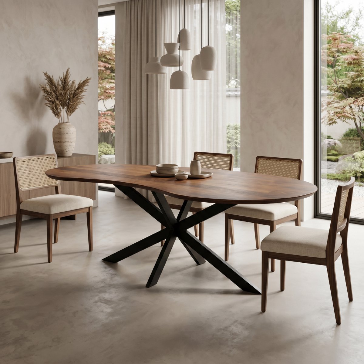 Old Inn - Eettafel Kidney Organisch Walnoot 200cm
