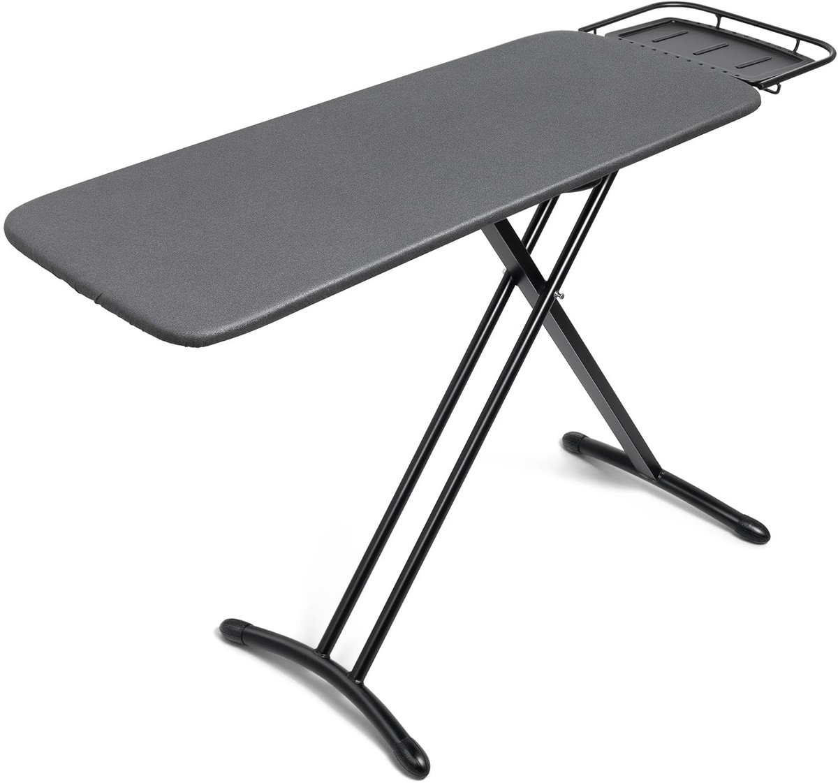 Dailygoods- Strijkplank Extra Groot 117 x 46 cm - Verstelbare Hoogte - Uittrekbare Steun voor Stoomstrijkijzer - Stevig Frame - Heavy Duty - Zwart - Strijktafel