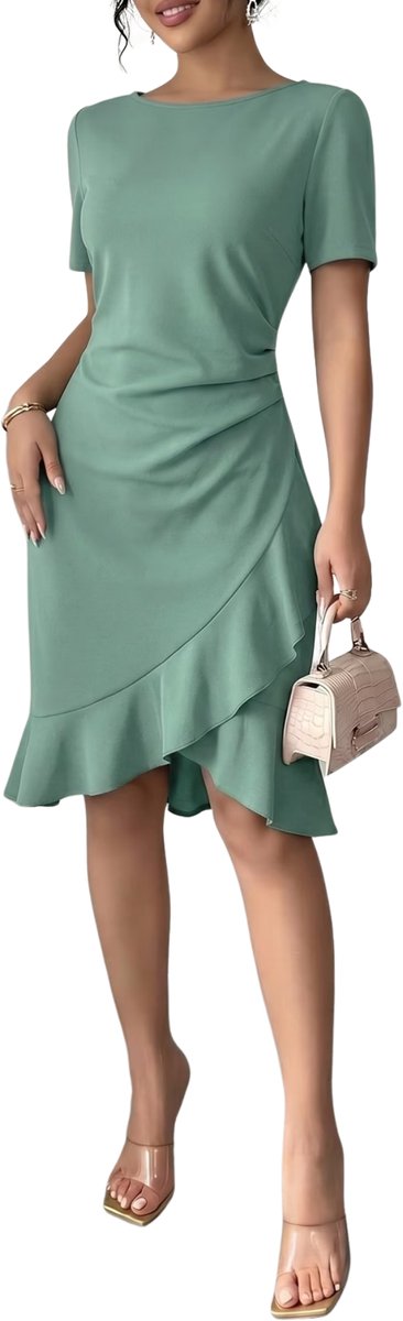 Currero Zomerjurk Dames Zomerjurken Volwassenen Vrouwen Midi Jurk Ibiza Stijl Sundress Dress Lichtgroen