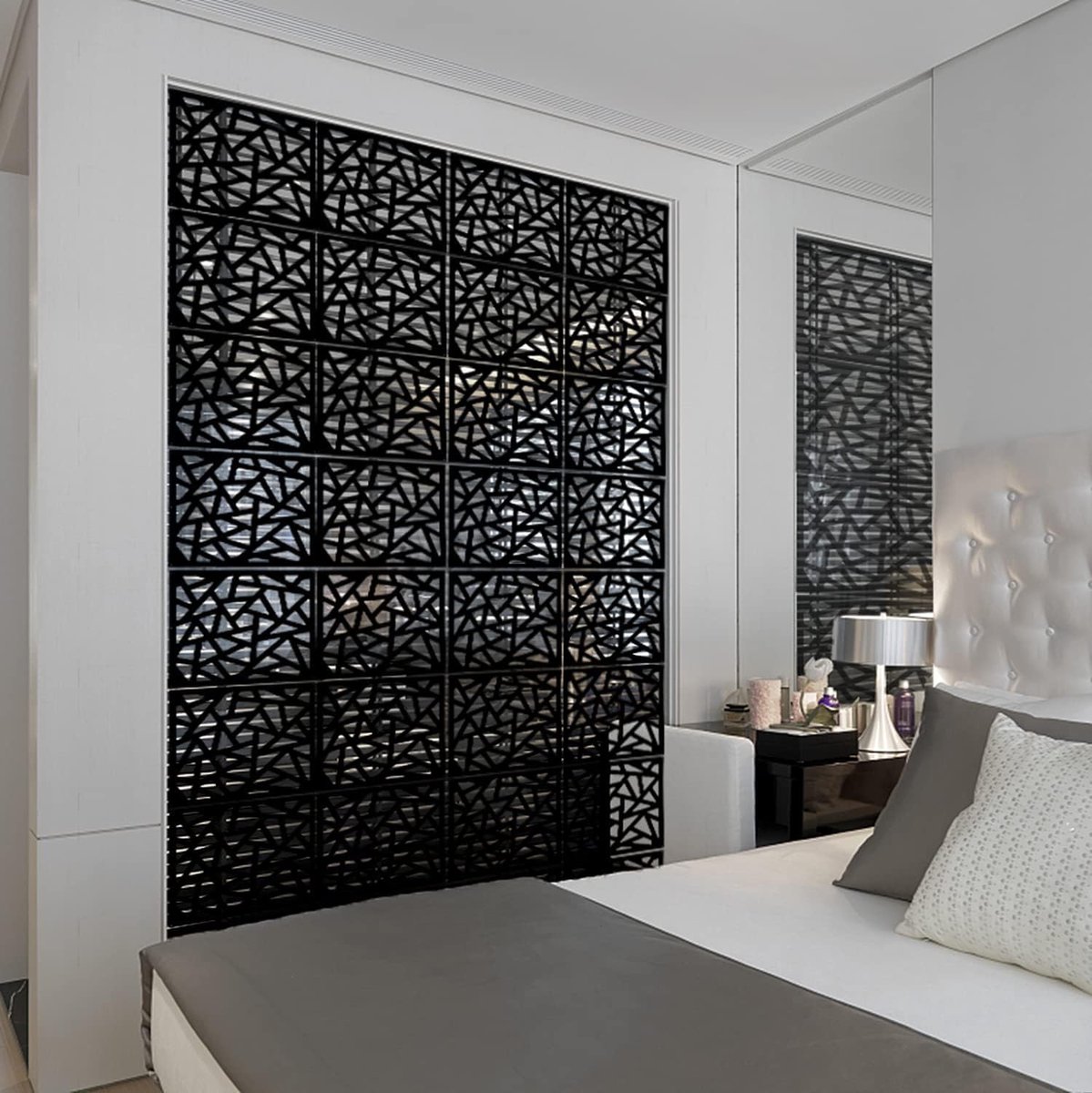 SnelShoppen - 12 Stuks DIY Ruimteverdeler Scherm Plastic Hangend Muursticker Privacy Decoratie voor Studie, Woonkamer, Slaapkamer, Eten, Hotel, School