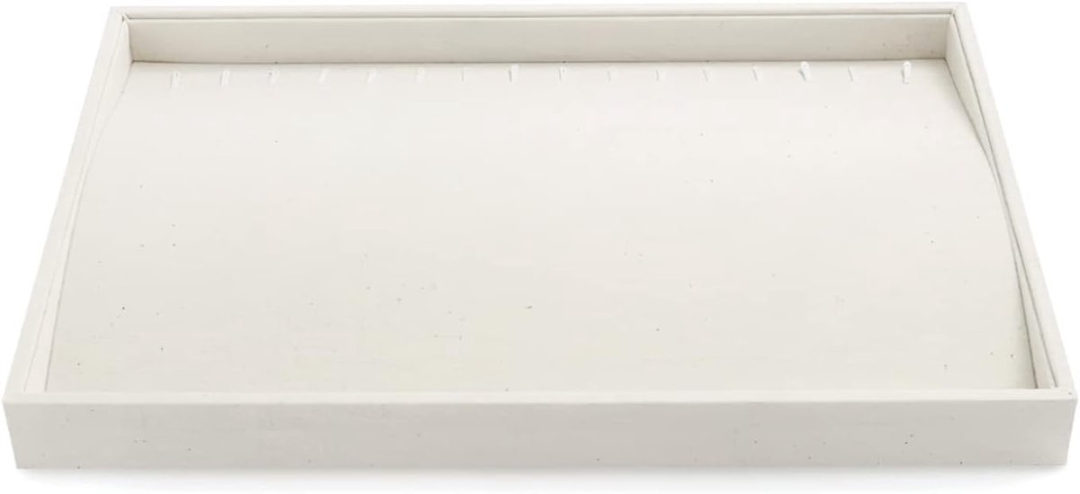 SnelShoppen - Sieradendienblad Stapelbaar van Zaklinnen - Sieradenopslag en Organizer - Beige Sieradeninzetstuk voor Lade en Sieradendisplay voor Hals