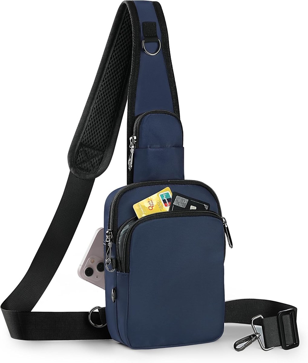 SnelShoppen - Anti-diefstal schoudertas, borsttas, crossbody bag voor dames en heren, waterdichte handtas met ritssluiting en RFID-blokkering, perfect