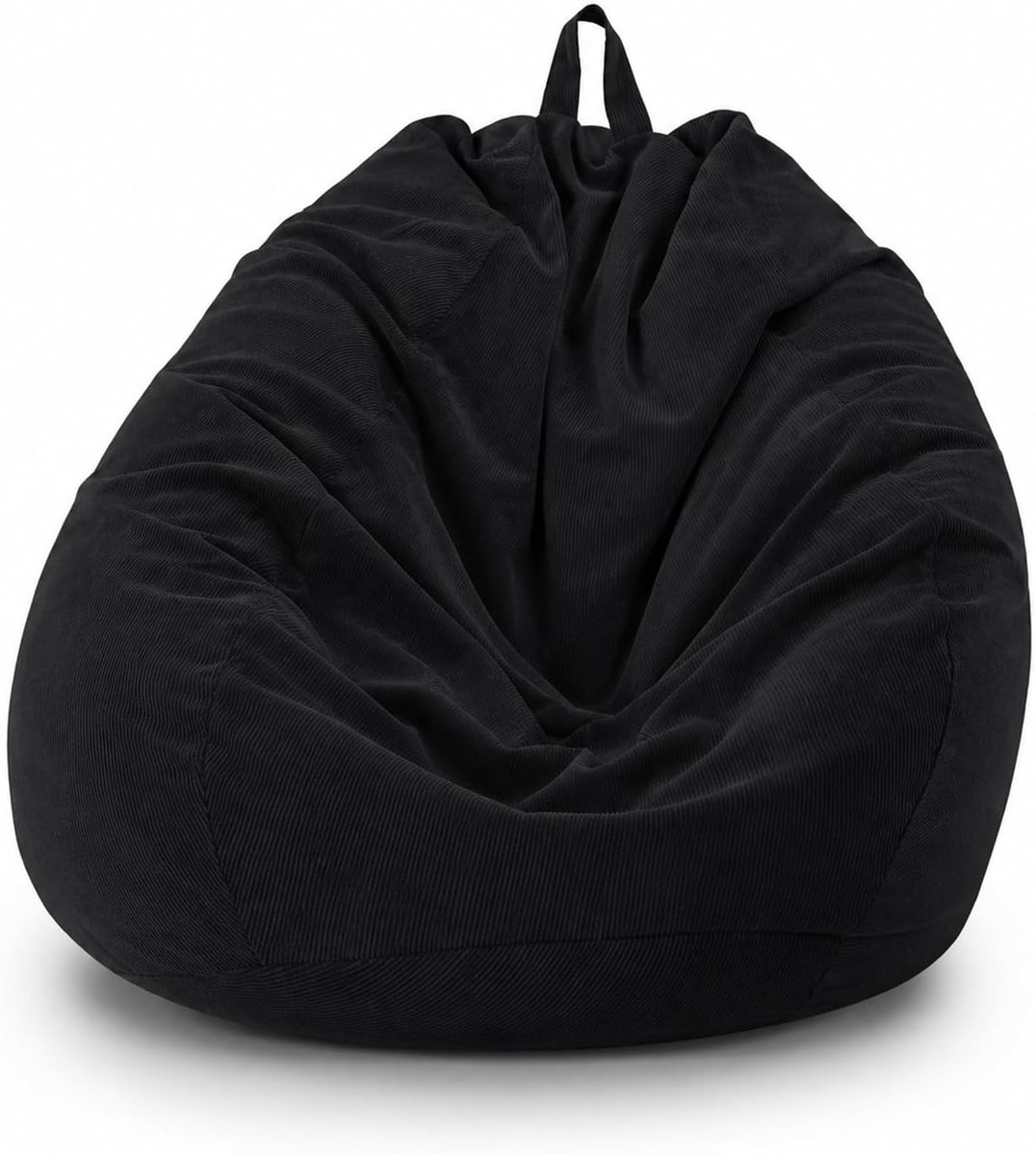 Zitzak (geen vulling), corduroy, 100 x 120 cm, corduroy, zitzakken voor volwassenen, zwarte grote zitzak, wasbaar, zacht, comfortabel, voor binnen en buiten, voor tuin woonkamer meubels
