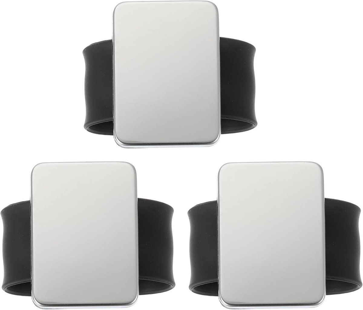 Magnetische Pin Kussen Pols, 3 Stks Magnetische Naaien Speldenkussen Houder Pin Polsband voor Naaien Vlechten Quilten Haar Clips, Zwart