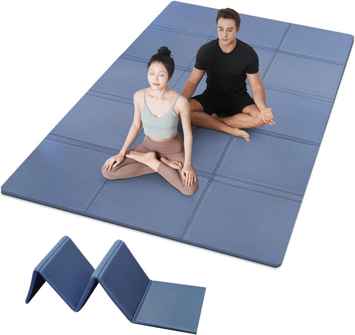 yogamat, XXL, 200 x 130 cm, fitnessmat, antislip, TPE, gymnastiekmat, 5 mm/10 mm dik, sportmat met draagtas, voor thuis, reizen, pilates