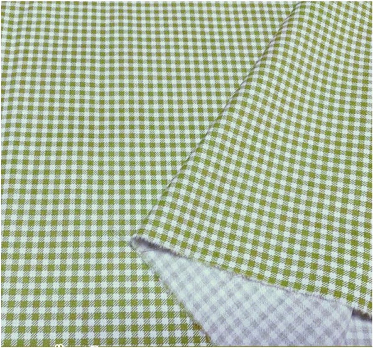 Stof met karo-patroon Twill katoenen doek Stretch Karo-patroon Stofpakketten Pure katoenen stof Vierkanten Patchwork Meterstof voor het naaien, Karo 1 cm en 3 mm Geelgroen 1M*1.6M