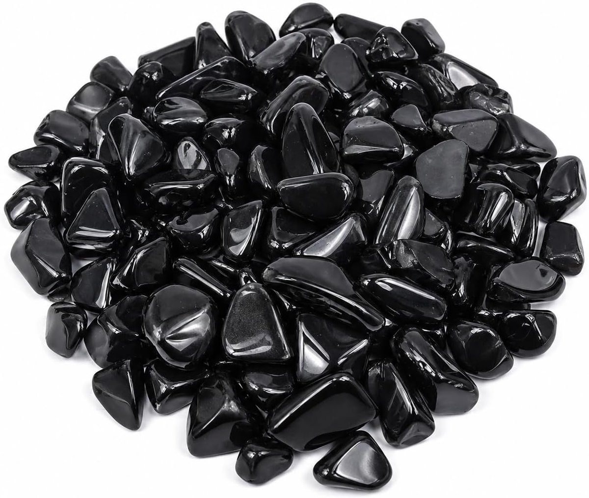 200 stuks zwarte obsidiaan-kwartskristalstenen, trommelsteen, 10 mm ~ 20 mm, chip, onregelmatige decoratieve stenen, aquariumkiezelstenen, grind voor vissen, schildpadden, luchtplanten
