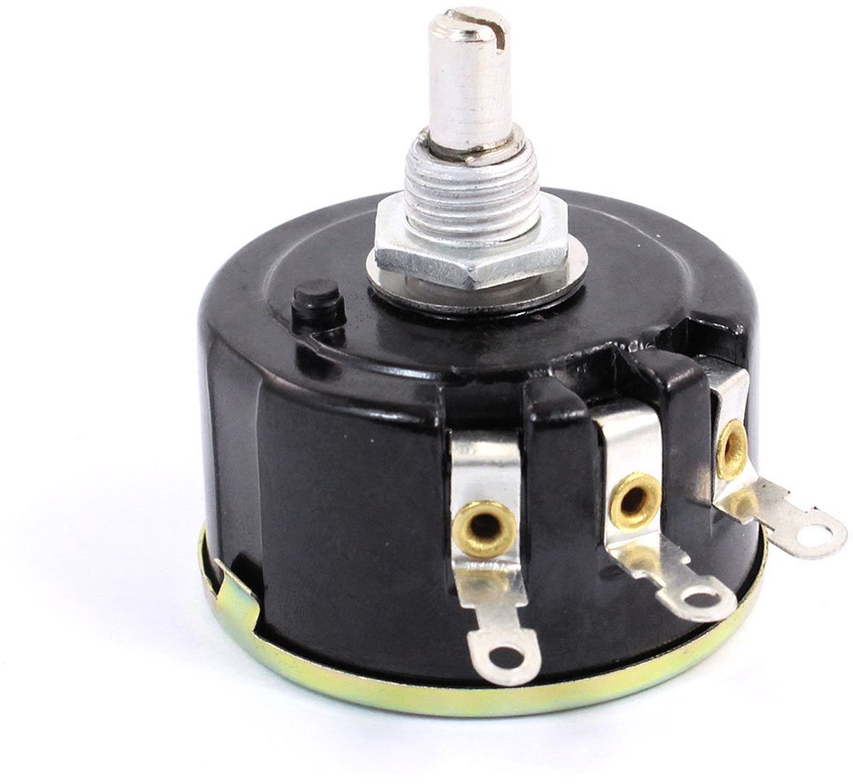 a14071100ux1136 5W 10K Ohm Variabele Weerstand 3 Pin draad Wound Potentiometer WX112(050), Zwart/Zilver/Brons Toon