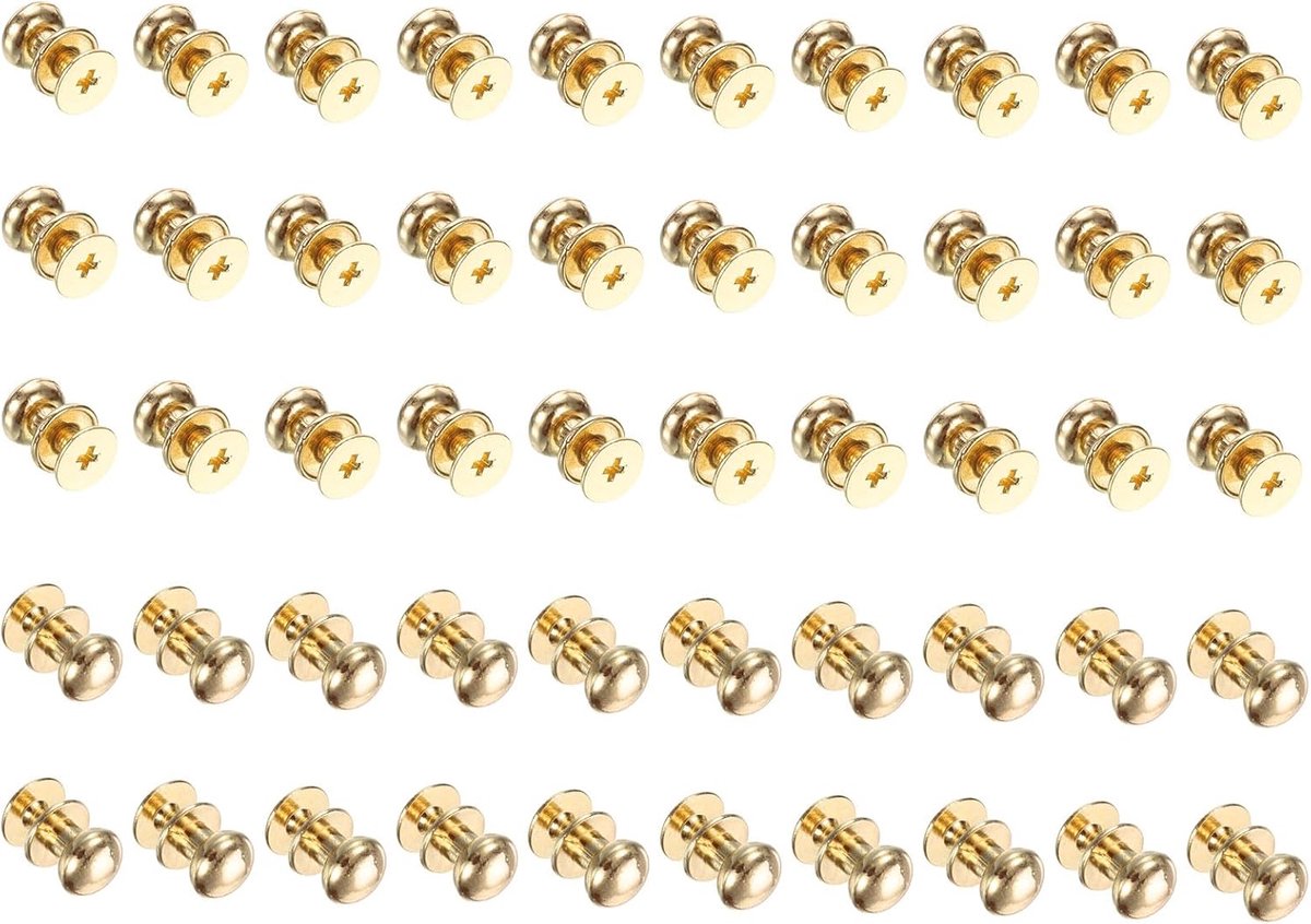50 stuks ronde mini-knoppen, kleine ladeknopen van 7 mm, handgrepen en knoppen voor commode, juwelendoosjes, geschenkdozen, goudkleurig