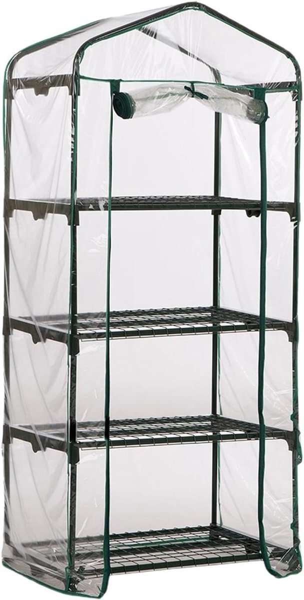 Draagbare Broeikas - Kweekkas Binnen - Planten Beschermen - Robuust Stalen Frame - 69 x 49 x 125 cm - Transparant