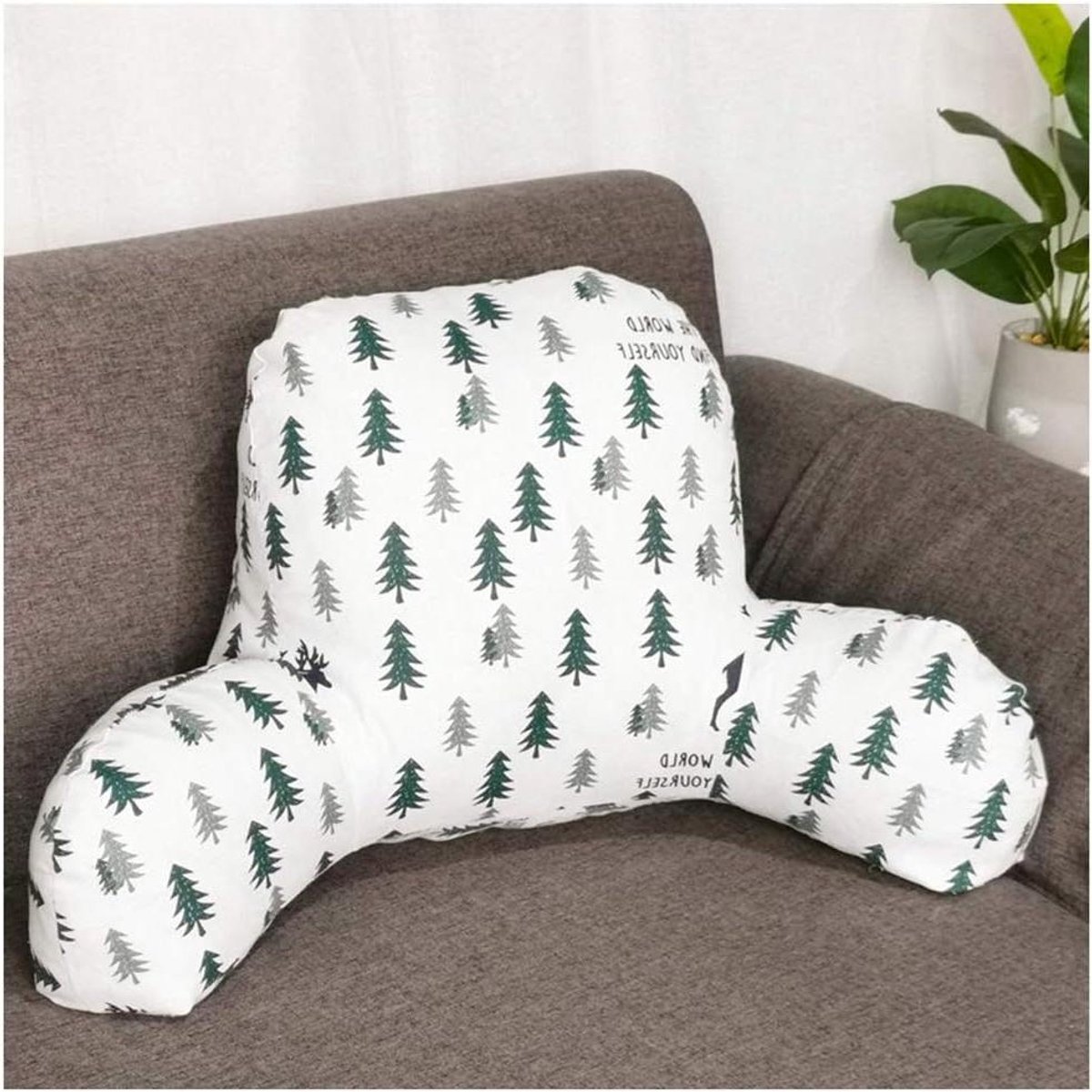 Leeskussen Rugsteun - Comfortabel Kussen - Ontspannen Zitten - Afneembare Hoes - 58x40x25 cm - Stijl-26