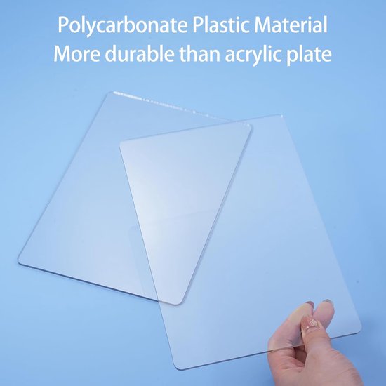 Snijplaten Set - Stansplaten - Papier Knutselen - A5 Formaat - 2 Stuks 22x15cm - Doorzichtig — afbeelding 3