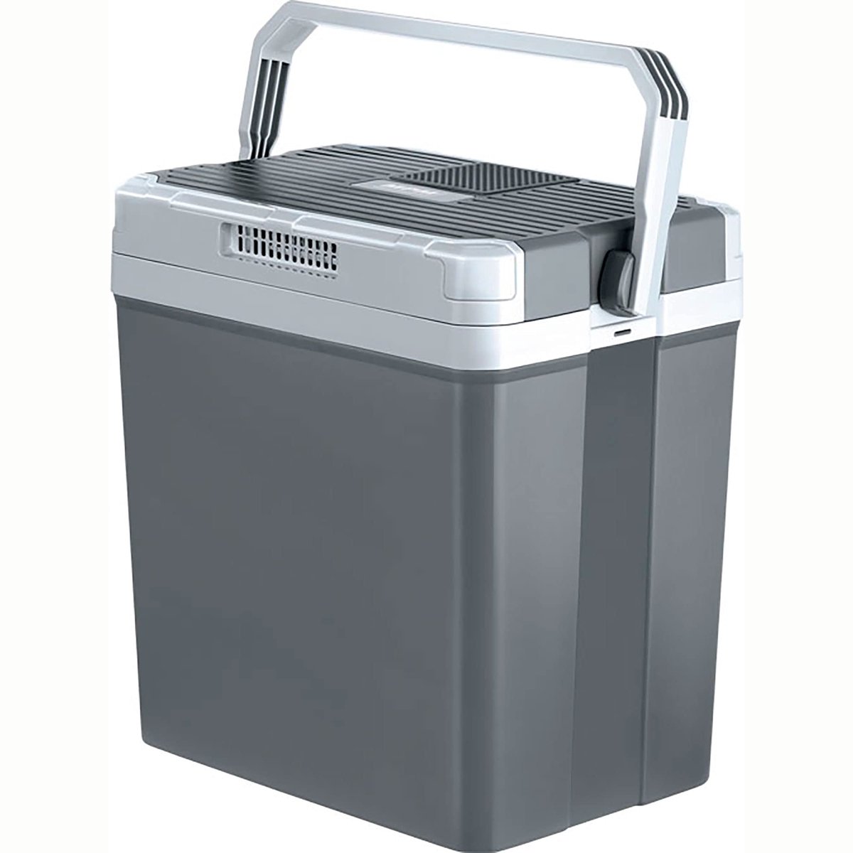 SnelShoppen - Draagbare elektrische koelbox 24 liter voor auto en camping, 12V/220V, koeling, warmhouden, eco-modus, grijs