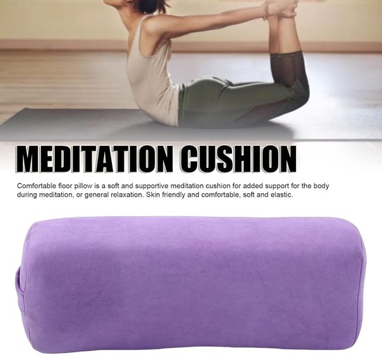 Meditatiekussen - Ondersteunend Kussen - Ontspanning en Yoga - Drievoudige Schuimkern - 65x25x15 cm - Paars — afbeelding 2