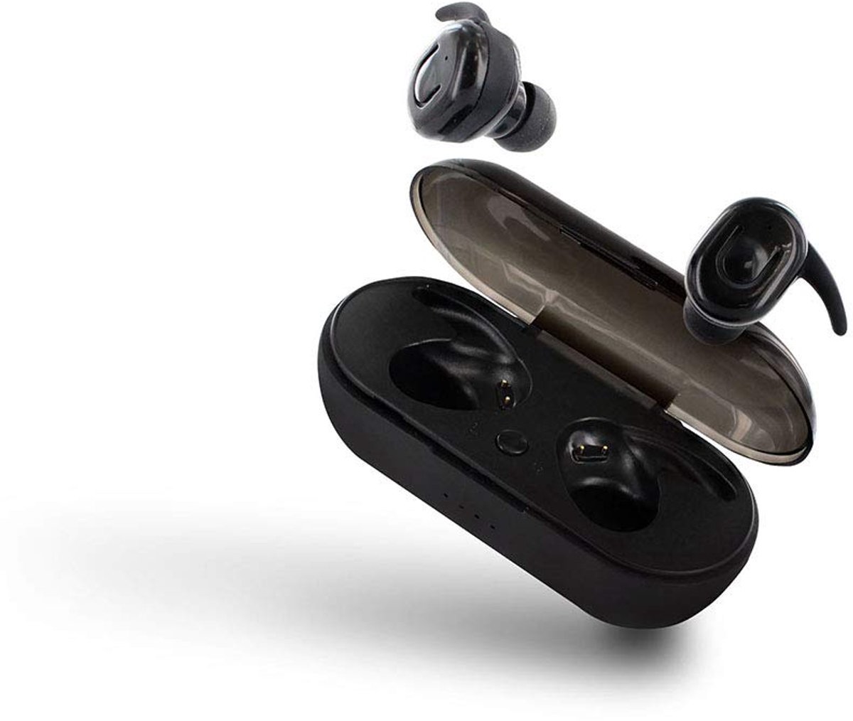 SnelShoppen - Draadloze Bluetooth-hoofdtelefoon met Oplaadbox, Ergonomisch Ontwerp, Uitstekende Geluidskwaliteit, Ingebouwde Microfoon, Ideaal voor Th