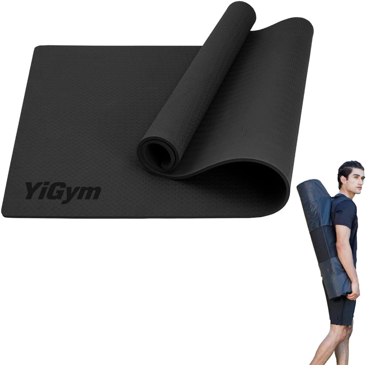 SnelShoppen - Grote Antislip Yogamat Gymnastiekmat 195x90x1 cm - Ideaal voor Yoga, Fitness, Thuisgebruik, Sport, Kinderen, Blauw
