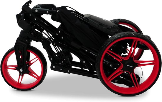 Golf Push Trolley - 3-wiels Trolley - Golfen Ondersteunen - Inklapbaar Mechanisme - 6.8 kg - Zwart-Rood van GOLF — afbeelding 5