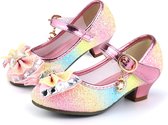 Prinsessenschoenen met pailletten, antislip dansschoenen met hakken voor meisjes, kinderschoenen voor feest, verjaardag, bruiloft, maat 26-38