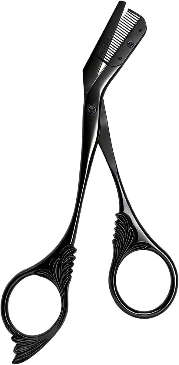 Wenkbrauw Trimmer - Wenkbrauw Schaar - Gezichtsverzorging - 2-in-1 Trimmer en Kam - 14.5 cm - Zwart