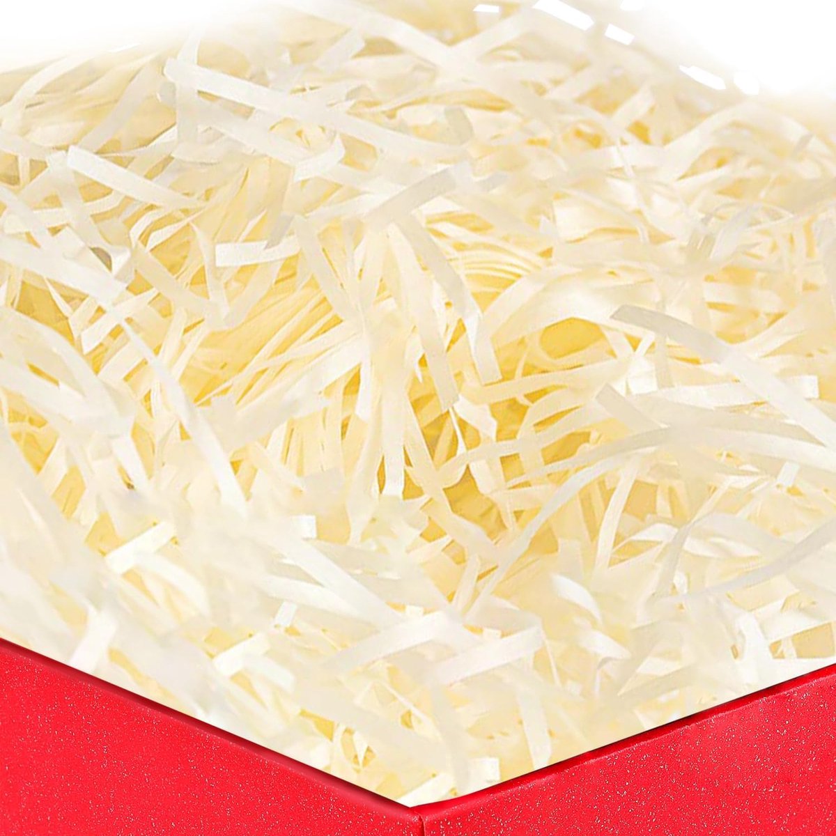 Hamper Shreds, 200 g Versnipperd Papier, Vulmateriaal voor Pakketten, Zacht Vulmateriaal voor Geschenkdoos, Biedt Goede Bescherming en Decoratie voor Geschenken (Crèmekleurig)