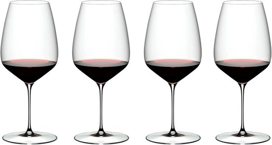 Riedel Wijnglazenset - Rode Wijnglazen - Veloce - Cabernet Sauvignon / Merlot - 829 ml - 4 Stuks