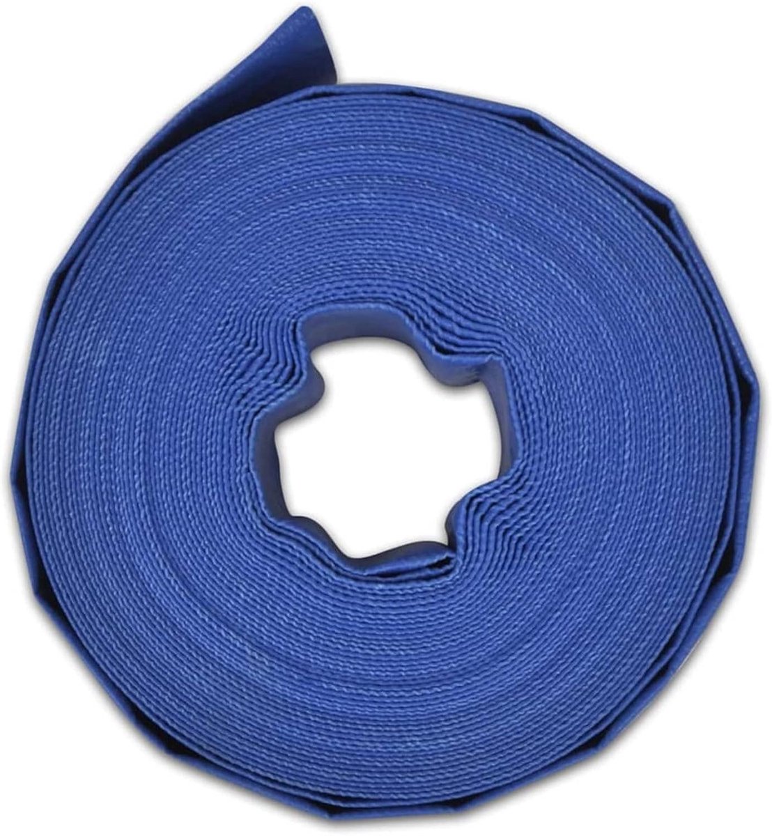 Platte tuinslang - Bouwslang water - Water transporteren - Versterkte lagen - 50 meter 38mm - Blauw