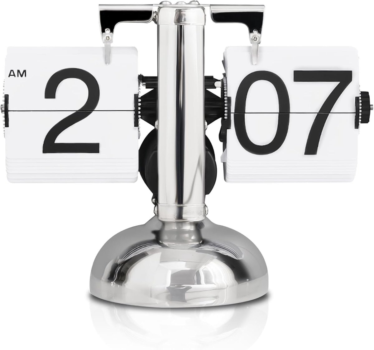 SnelShoppen - Retro Digitale Flip-bureauklok, Minimalistische Automatische Flip-down Klok met Eénvoet Mechanisme, Tafelklok met Digitaal Display voor