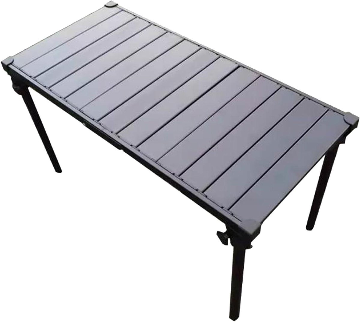 Campingtafel Outdoor - Picknicktafel Opvouwbaar - Buiten Genieten - Volledig Aluminium - 80x40x45cm - Zwart