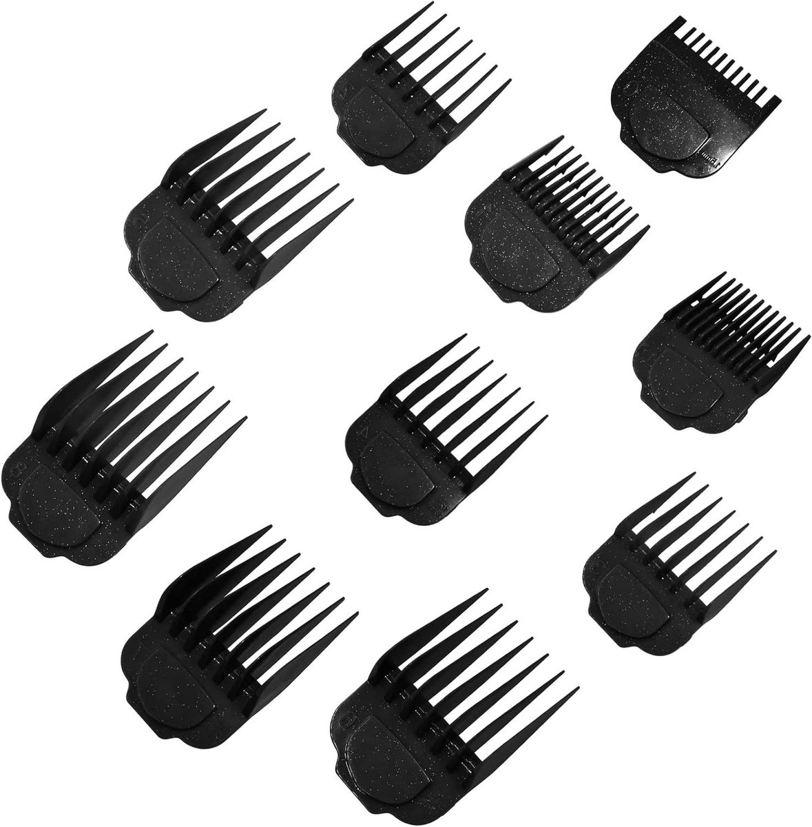Magnetische Tondeuse Opzetkammen - Geleidekammen Set - Haar Knippen - Ingebouwd Magneet Ontwerp - 10 stuks - Zwart