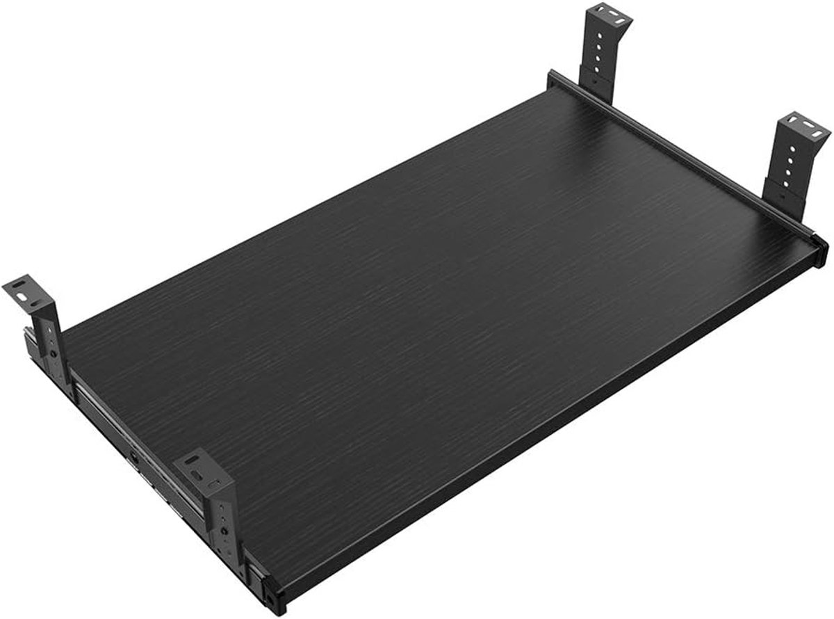 Meubelaccessoires Kantoorproduct Past Hardware 53 cm / 60 cm / 76 cm Toetsenbord lade Lade Houten Houder Onder Bureau Verstelbare Hoogte Platform. (60 cm, Zwart)