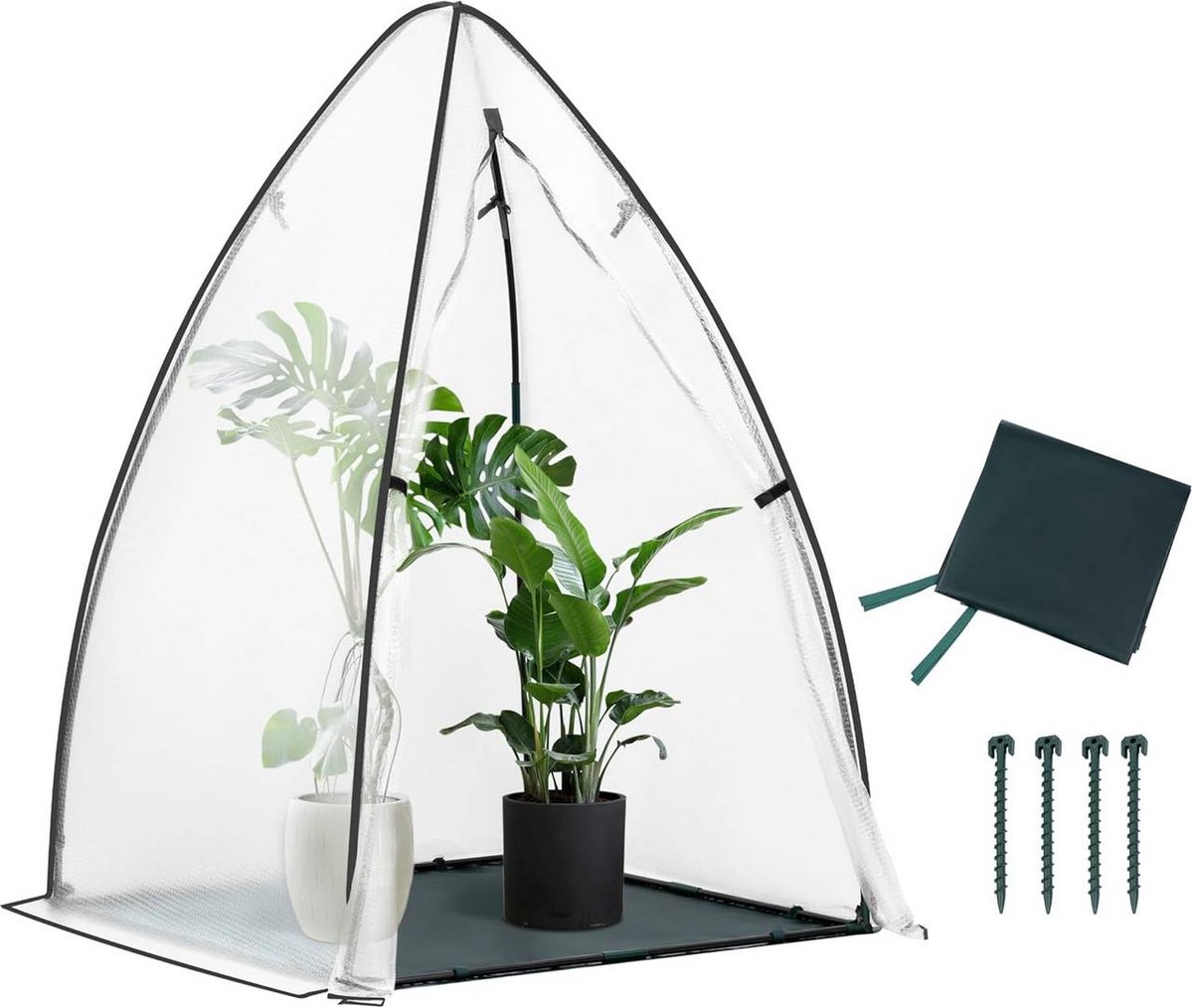 SureDeal® - Kas - Foliekas - Semi transparant plantenhuis - 120x120x180 cm - Zwart