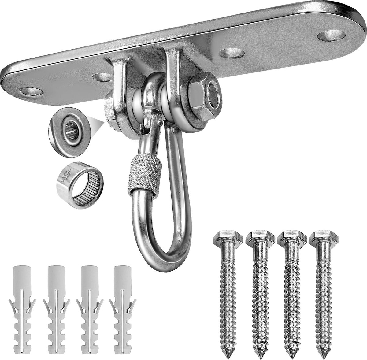 hangstoelhouder, draagkracht 360 kg, zware belasting, plafondhaak, hangstoel, moeiteloze ophanging, geschikt voor houten balken en betonnen plafonds voor hangmatten, speelplaatsen