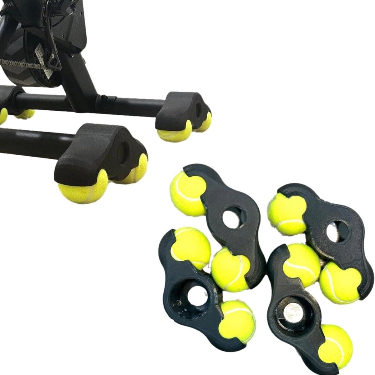 Snapvoetjes Fietsstandaard - Wipvoetjes Hometrainer - Indoor Fietsen - Verbetert Stabiliteit - 4 stuks - Zwart