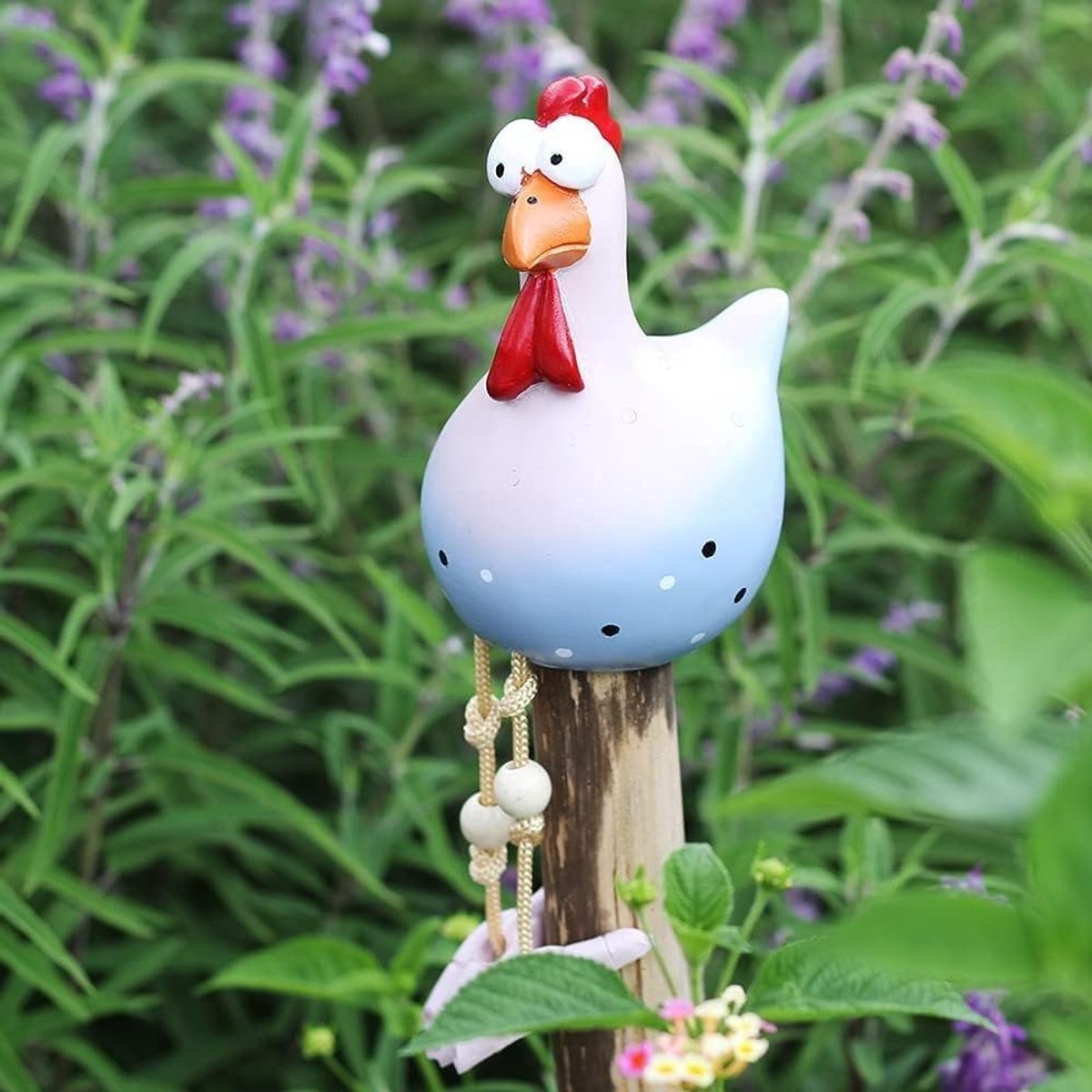 Kip Tuindecoratie - Handgemaakt Tuinbeeld, Decoratieve Tuinsteker, Weerbestendig Hars Standbeeld Voor Terras, Boerderij, Balkon, Woonkamer