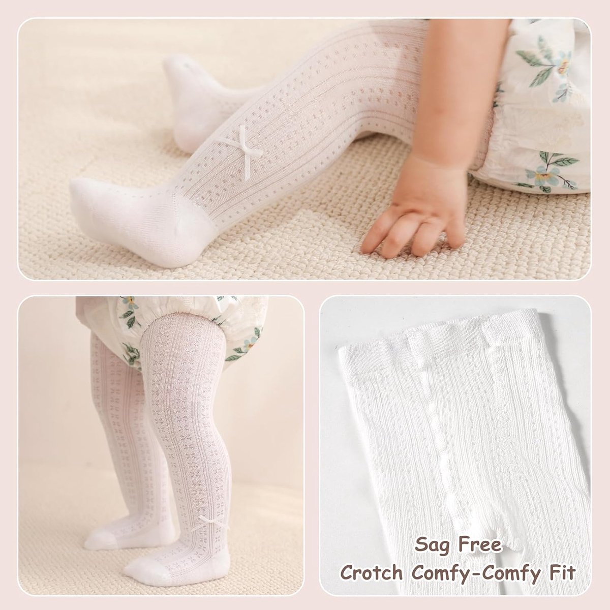 Panty voor baby's, meisjes, set van 2 panty's met opengewerkte patronen, netstof, kinderen, elastisch, zacht, voor school, dans of feestjes