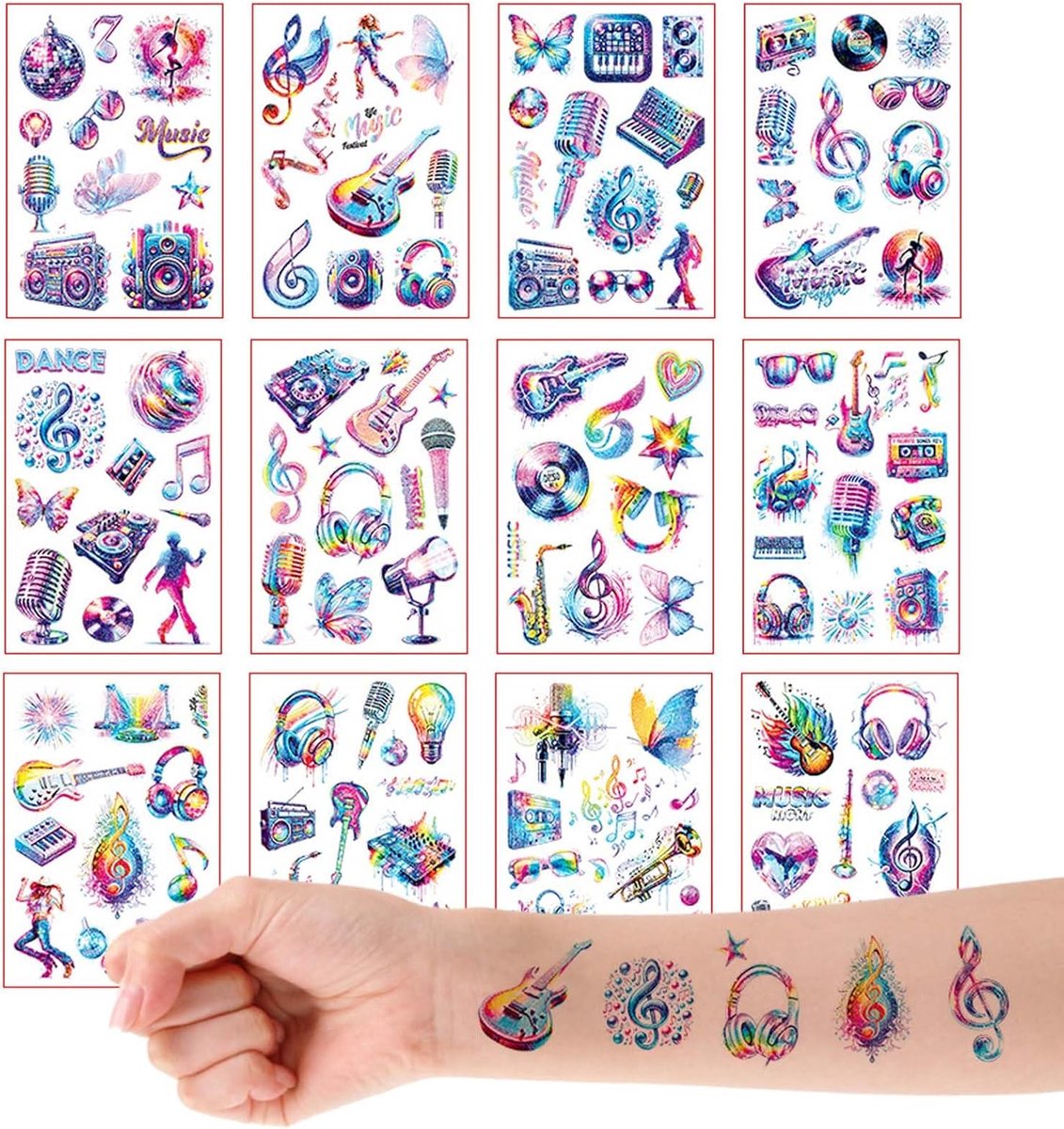 10 vuren tatoeages, temporaires à la fraise voor beginners, autocollants imperméables voor faux tatouages voor garages, decoraties voor feestdagen, aux geurtjes
