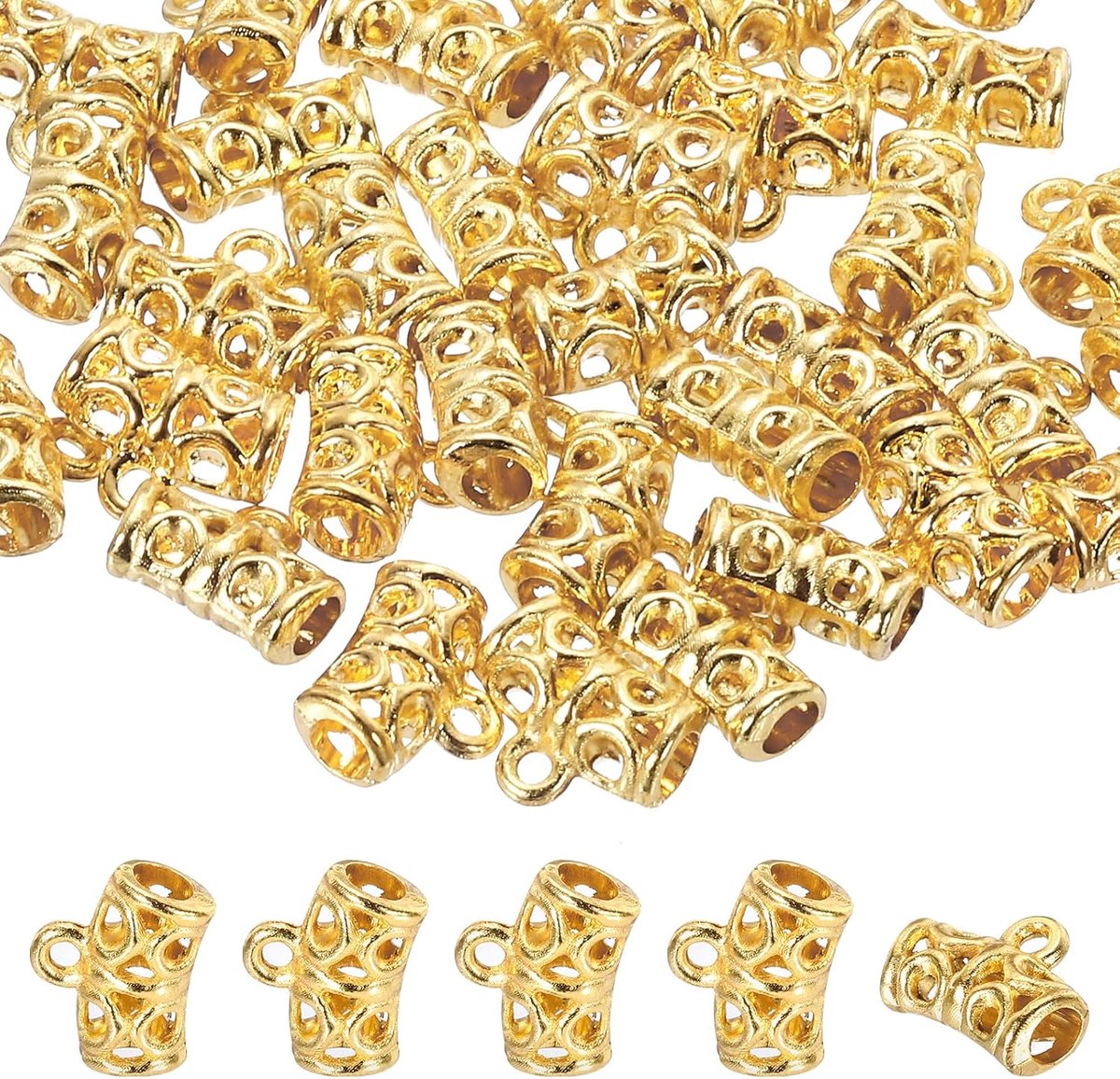 Spacer Bail Kraal, 40 Stuks Spacer Kralen Bedelhouder Armband Buiskralen Hanger voor Ketting Sieraden DIY Maken, Goud