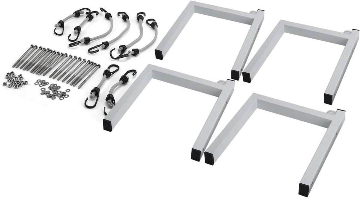 Aanhanger Ladderrek - Stalen rek - Transport van materiaal - Veilige klikpunt - 3.96 kg - Zwart