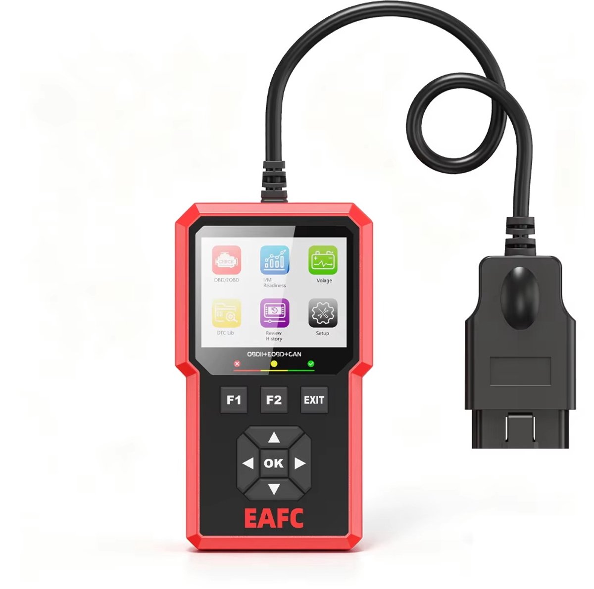 OBD2-scanner EAFC, Diagnostisch Hulpmiddel voor Auto's, OBDII EOBD CAN-codelzer, Controlelampje Motor voor 12V-benzinevoertuigen