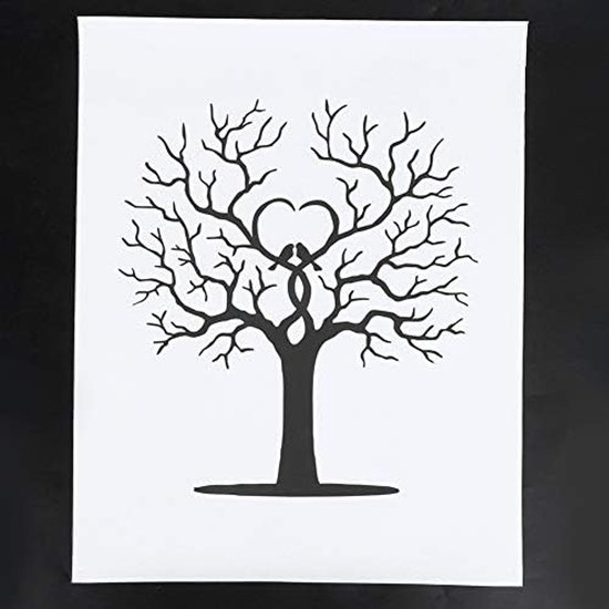 DIY huwelijksvingerafdrukboom canvas handtekening gastenboek met 6 kleuren inkt gast ondertekening poster duim-afdrukboom voor bruiloften verjaardagen 30x40cm liefdesboom — afbeelding 3