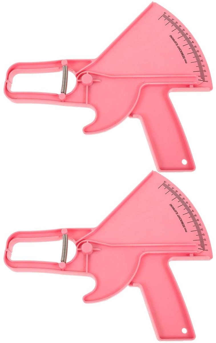 Lichaamsvetmeter Set - Vetplooimeter Huidplooimeter - Fitnessvolgen Lichaamsmeting - Nauwkeurige Vetmeting - 2 stuks - Roze