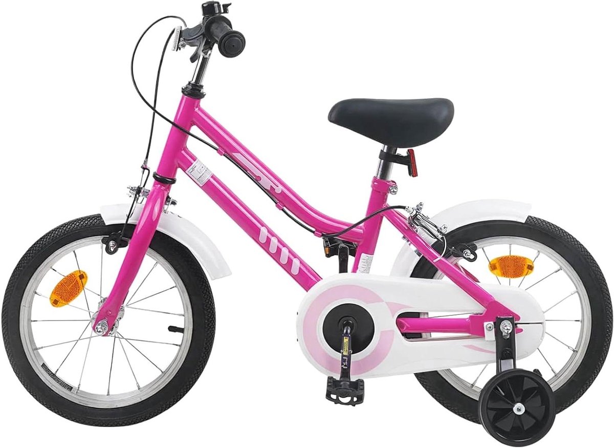 Kinderfiets Loopfiets Peuter Buiten Fietsen Klassiek Design 14 inch Roze Wit