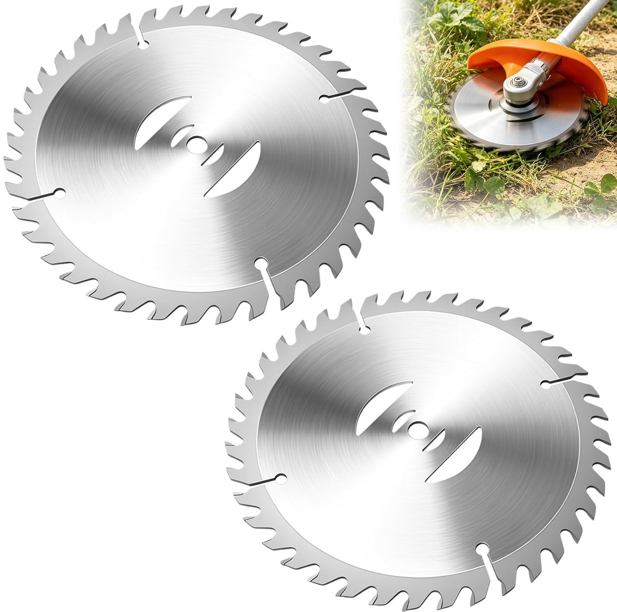 2 stuks 15,2 cm rond zaagblad bosmaaier kling, 40 tands metaalcarbide grasmaaier accessoires, grasmaaier mes metaal met tandbescherming, bosmaaier mes voor mosverwijdering & maaiwerkzaamheden