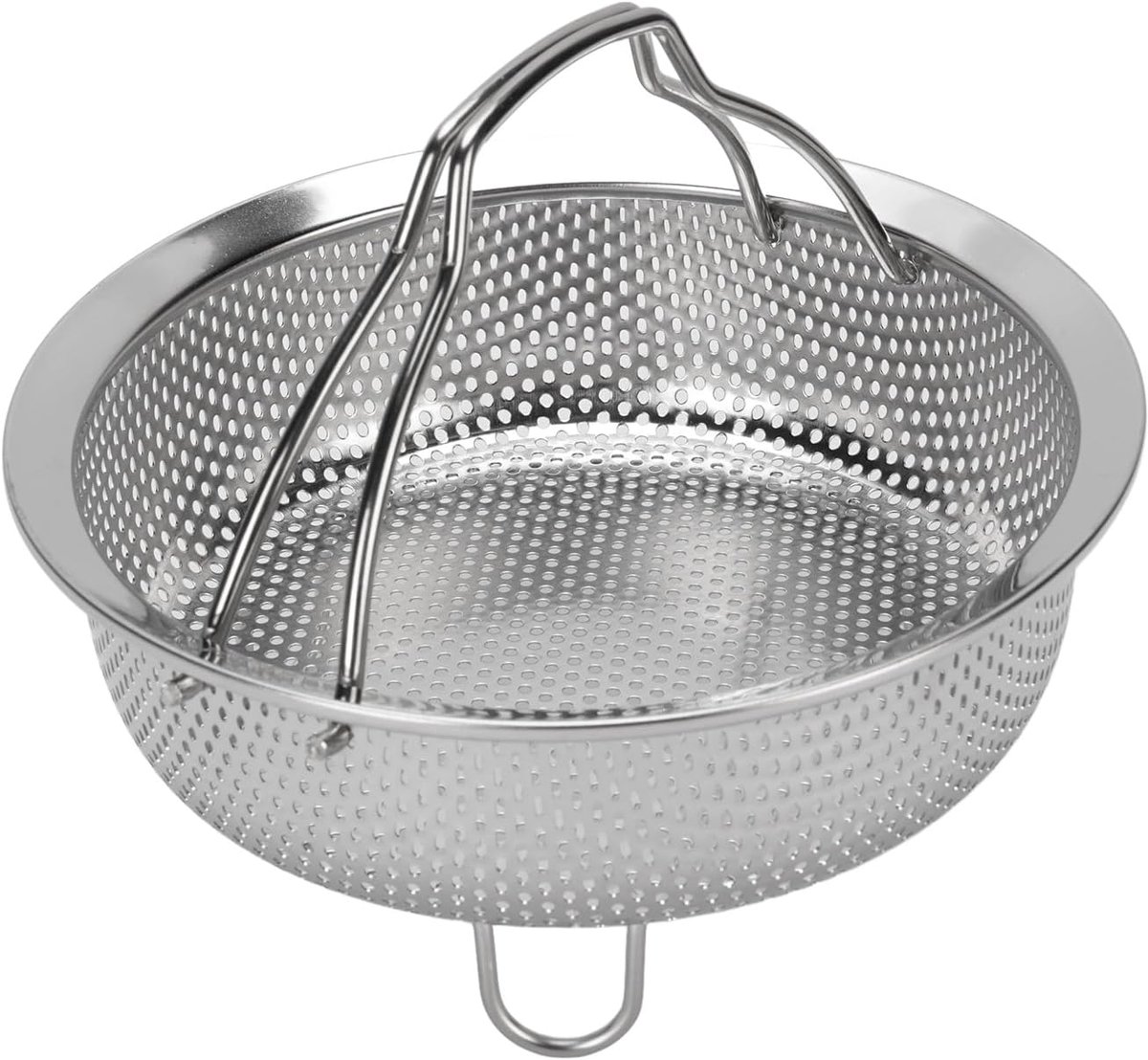 generieke stoommand met opvouwbare handgreep 304 roestvrij staal multifunctioneel vergiet stoominzet voor elektrische rijstkokerpot (M 25,5 cm/10,04 inch diameter))