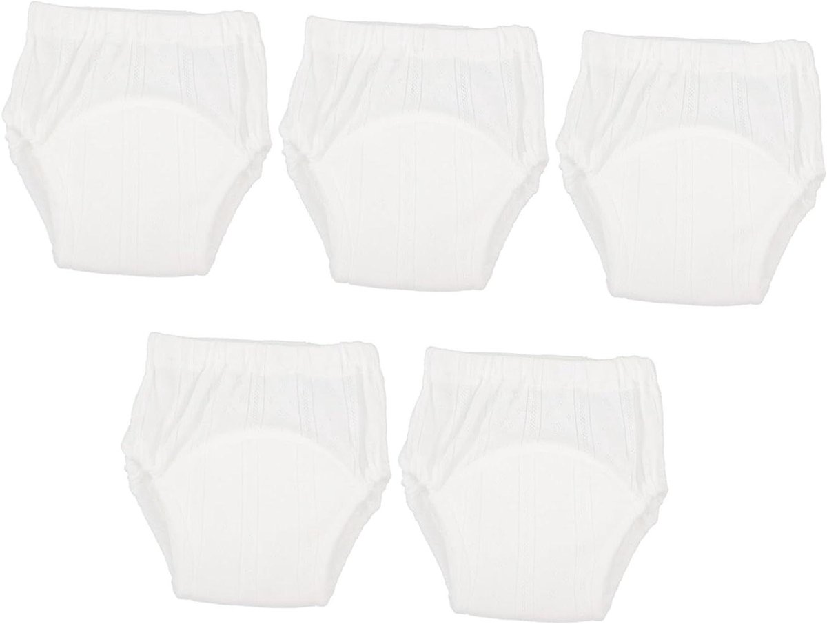 Baby Trainingsbroekjes - Luierbroekjes Potty Training - Zindelijkheidstraining - Wasbaar en Herbruikbaar - 5 stuks - Wit