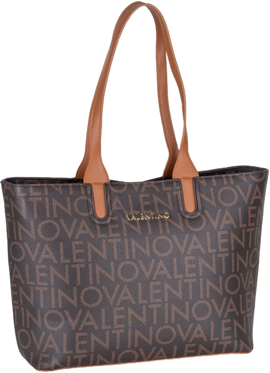 SnelShoppen - Valentino Shopper Schoudertas Regina Re Shopping Bag Moro/Naturale Donkerbruin - Ruime Handtas van Hoogwaardig Leer voor Dagelijks Gebru