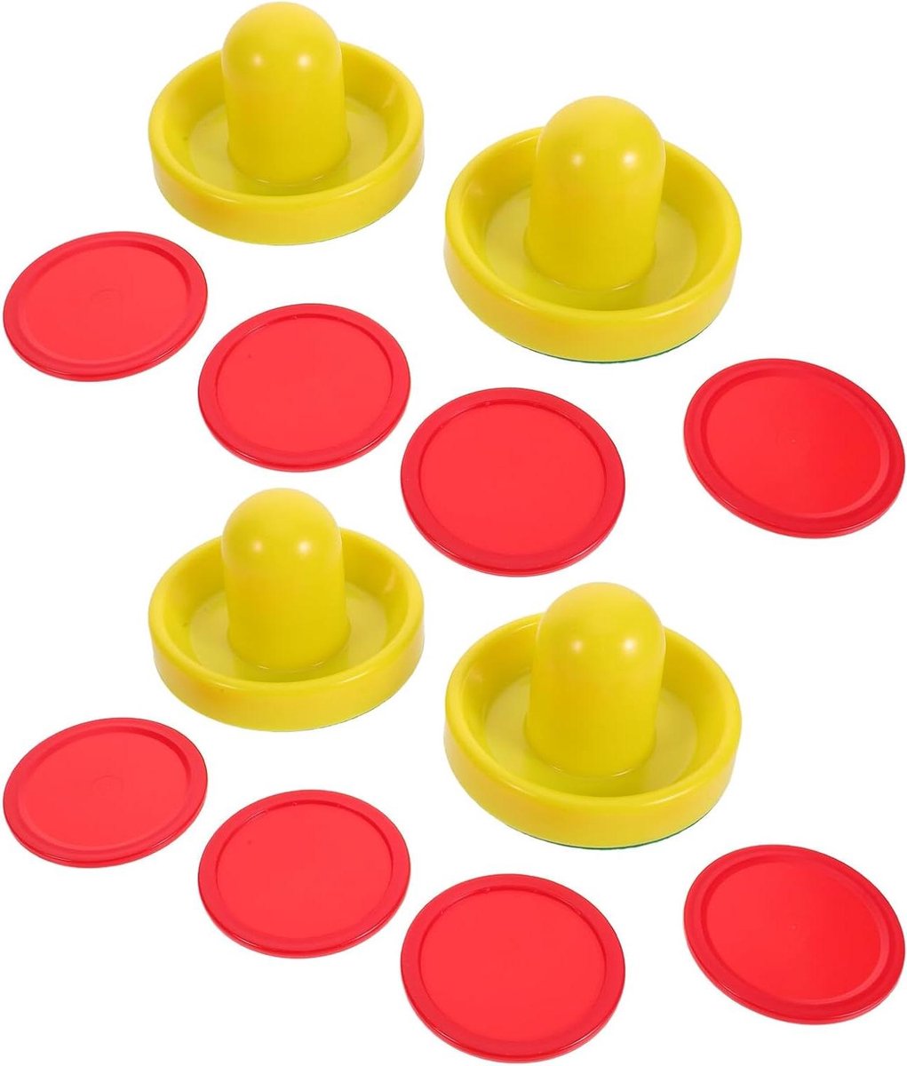 Airhockey Accessoires Set - Pusher en Puck Set - Tafelhockey Spelen - Soepele Glijbeweging - 9.6 cm - Diverse Kleuren