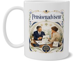 Koffiemok Pensioenadviseur Art Nouveau Beroepen Reeks Origineel Cadeau voor Financieel Adviseur Beroep & Kantoor Mok 330 ml